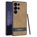 Coque en cuir pour Samsung S23/S24/S25 Ultra - Marron