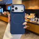 Coque iPhone en silicone compatible charge sans fil, magnétique - Bleu