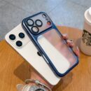 Coque en gel silicone mat couleur bonbon, contour TPU givré antichoc - Bleu