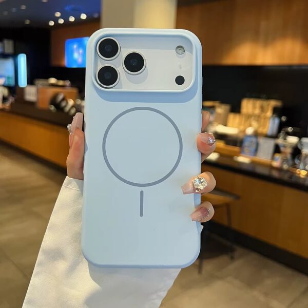 Coque iPhone en silicone compatible charge sans fil, magnétique