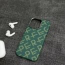 Coque Iphone Fibre de Carbone Magnétique avec Anneau Caméra Métal - Vert