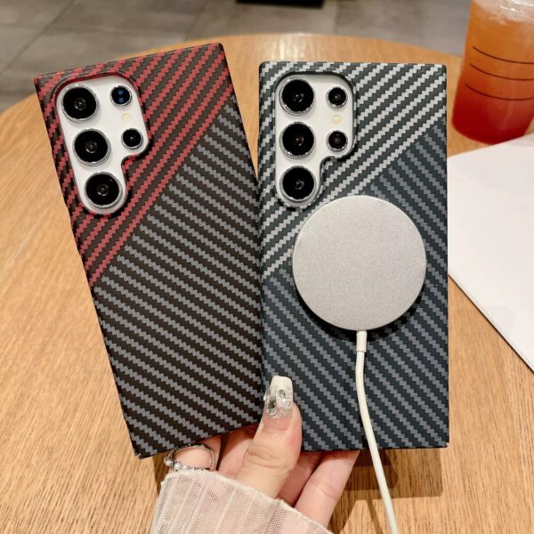 Coque Samsung Magnétique Fibre de Carbone