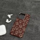 Coque en fibre de carbone avec anneau caméra métal magnétique – Compatible iPhone 13 à 16 Pro Max - Rouge