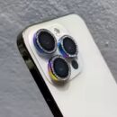 Protecteur d’Objectif,Iphone Diamant – Anneau Métallique & Verre Pailleté - Bleue