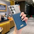 Coque Samsung Cuir Uni à Dissipation Thermique – Samsung S23 Advanced Sense / S24 Ultra / S25 Ultra - Bleu Marine