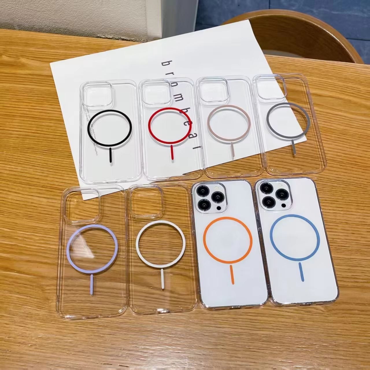 Coque magnétique à anneau fin pour iPhone 11–16 Pro Max — Transparence premium & protection renforcée