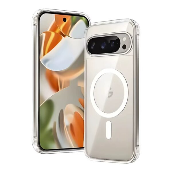 Coque Google Pixel 9 Pro Rigide Transparent – Recharge Magnétique Sans Fil
