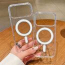 Coque iPhone arrière transparent magnétique en acrylique  – Coque antichoc et élégante - Transparent