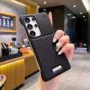 Coque sans cadre motif cuir à dissipation thermique – Samsung S23 Advanced Sense à S25 Ultra - Gentleman's Black