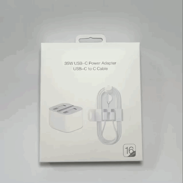 Chargeur Rapide PD 35W UK – USB-C pour iPhone 15/16 avec Câble Tressé Écologique