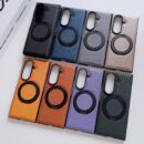 Coque Samsung Z Fold 4 | 5 | 6 | 7  cuir PU avec béquille 360° rotative - Couverture magnétique compatible charge sans fil