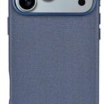 Coque iPhone Tissu – Charge Magnétique - Bleu